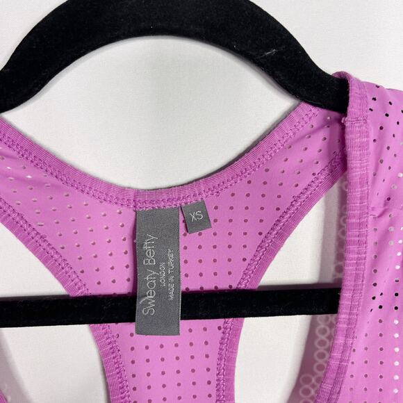 Sweaty Betty XSmall XS Purple Mesh Racerback Tank Top Performance Scoop Neck - Picture 7 of 9
